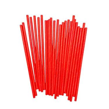 Imagem de Canudo de Papel Vermelho Grande 25 Unidades - Kurma