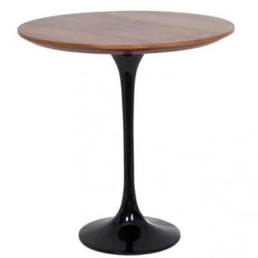 Imagem de Mesa Lateral Tulipa Saarinen Redonda 51 cm - Imbuia Base Preta - Linn 