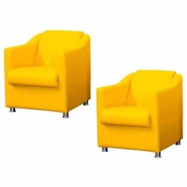 Imagem de Kit 2 Poltronas Decorativa Bia Suede Amarelo TWdecora - Matrix
