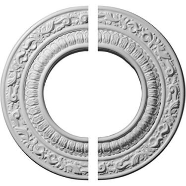 Imagem de Medalhão de teto Ekena Millwork 21,6 cm de diâmetro x 10,8 cm de diâmetro x 1,3 cm de profundidade Andrea, Divisor, 8 1/8"OD x 4 1/8"ID x 1/2"P (Fits Canopies up to 4 1/8"), Factory Primed