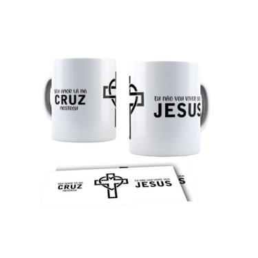 Imagem de Canecas de Porcelana Branca Personalizadas Evangelica Cristã Ele Vive 