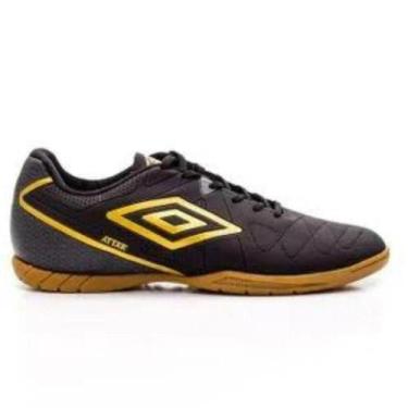 Imagem de Chuteira umbro futsal attak eternal, Preto, Dourado, 42