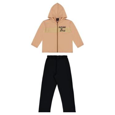 Imagem de Conjunto Jaqueta e Calça Infantil para Menino Guloseima, Marrom, 1