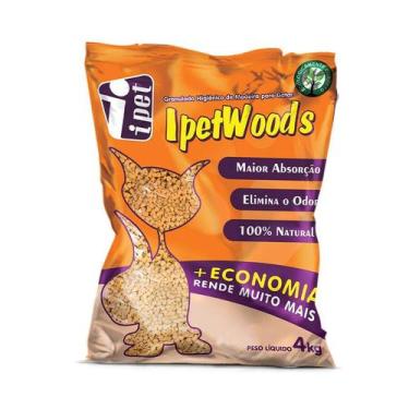 Imagem de Granulado Higiênico de Madeira para Gatos Ipet Woods - 4kg