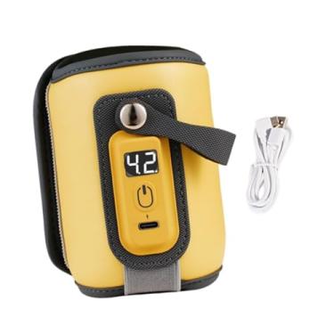 Imagem de Esquirla Aquecedor de mamadeira com controle de temperatura e display digital para leite materno, aquecedor de mamadeira para amamentação, suporte para leite, Amarelo
