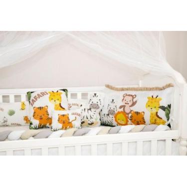 Imagem de Kit berço trançado menina menino zoo safari 10 peças super lançamento 