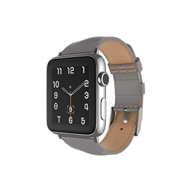 Imagem de Snakehive Pulseira de couro genuíno compatível com Apple Watch | Compatível com Apple Watch de 42 mm, 44 mm, 45 mm, Ultra 49 mm séries 1, 2, 3, 5, 6 7, 8, Watch SE et ULTRA iWatch | Feita à mão para