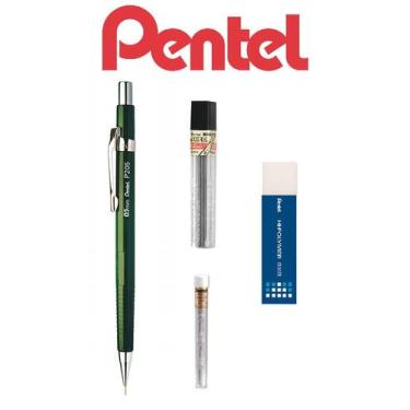 Imagem de Lapiseira Pentel Sharp 0,5mm Verde + Grafite + Borrachas