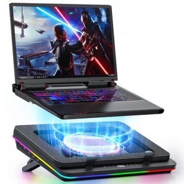 Imagem de IETS Almofada de Resfriamento para Laptop Gt600 Rgb Equipada com Turbo-Ventilador Gigante(Diâmetro de 5,5") Espuma Selada para Laptop de Jogos com Resfriamento Rápido, Refrigerador para Laptop de 14,1