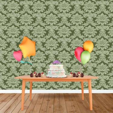 Imagem de Painel Retangular em Jacquard Verde Pistache Medalhão - Jacquard Tradi