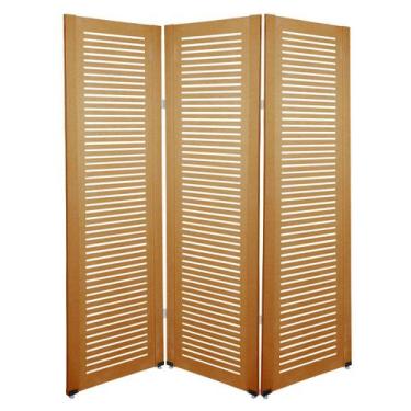 Imagem de Biombo Ripado 3 Folhas c/ 06 Pezinhos - ComercialMasul