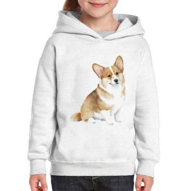 Imagem de Moletom Infantil Cachorro Welsh Corgi Pembroke - Foca na Moda, Branco,