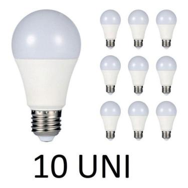 Imagem de Lampada Led 9w Bulbo Soquete E27 Bivolt 6500k Branca Kit 10 Unidades -