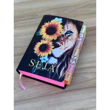 Imagem de Bíblia ARC Leao Girassol seja luz com abas adesivas coladas - Cpp