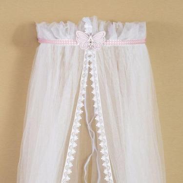 Imagem de Dossel Parede Borboleta com Perola Rosa Mosquiteiro Berço - Amora Casa