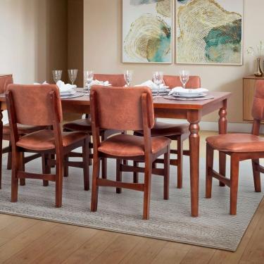 Imagem de Kit 2 Cadeiras Sabrina Estofada Courino Nozes