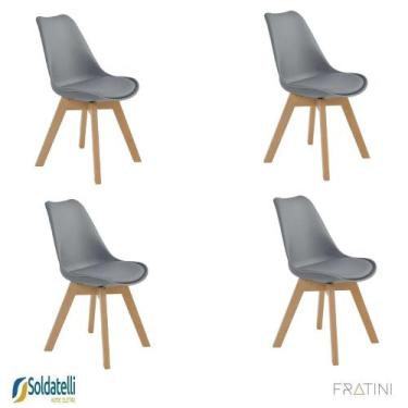 Imagem de Kit 4 Cadeiras Siena PP Assento em PU Várias Cores - Fratini, Cinza