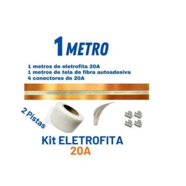 Imagem de Kit Metros Eletrofita 2 Pistas Conector Fita Elétrica 20a