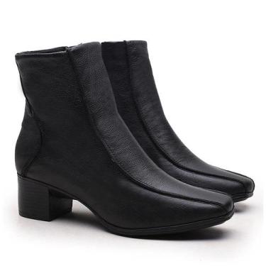 Imagem de Bota Feminina Em Couro LegÍtimo - Luciana - Preto - Salto 4.5cm - Rang