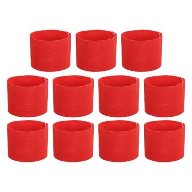 Imagem de PATIKIL Braçadeira de Capitão de Futebol, 11 Peças, Bandas de Braço de Capitão de Futebol, Elásticas, Braçadeiras de Capitão Esportivas para Jovens Adultos Treinamento de Equipe de Futebol Vermelho