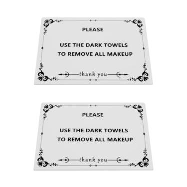 Imagem de 2 peças. Use as toalhas escuras para remover todos os sinais de maquiagem, ótimo para um Airbnb ou qualquer aluguel (flor branca)