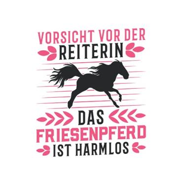 Imagem de Friesenpferd Notizbuch: Friesenpferd Reiterin Friesen Pferd Geschenk / 6x9 Zoll / 120 linierte Seiten Seiten