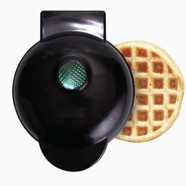 Imagem de Mini Máquina de Waffles Elétrica Portátil Casa Cozinha Fazer Waffle Panquecas Automático 110V(preto)