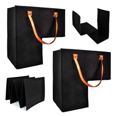 Imagem de Zhupoub (2 pacotes) cesta de escada - cesta de armazenamento dobrável em forma de l com inserção de suporte de 2 peças e alça de couro, para escadas de carpete e madeira, adequada para brinquedos, r