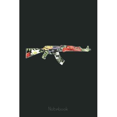 Imagem de Tropical Gun Lover Firearm Beach cute Hawaiian Aloha AK-47 Notebook: Drawing Journal and Summer Notebook for Children Summer Journal For Kids With Writing Prompts, Interactive Diary Scrapbook