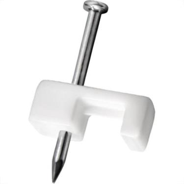 Imagem de Grampo Para Fio Sforplast Tipo Unha 10-12 Com 100 Pecas Branco Grande