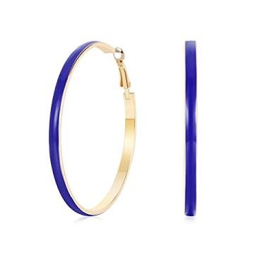 Imagem de Brincos de argola grandes para mulheres, preto/vermelho/azul/creme, para mulheres, meninas, presente de 62 mm, Ferro, Ágata