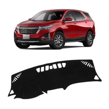 Imagem de KUST Capa de painel para Chevrolet Equinox 2018-2024 (sem HUD) capa de painel de poliéster antiderrapante acessórios interiores para Chevy Equinox ajuste personalizado tapete de painel central console