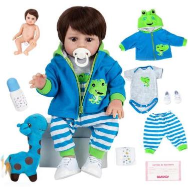 Imagem de Boneca Bebê Reborn Menino Girafinha Realista Brastoy 100% Silicone Pod