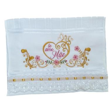 Imagem de Toalha Bordada Lavabo De Mão Dia das Mães Presente Mãe. Mãe Coração de