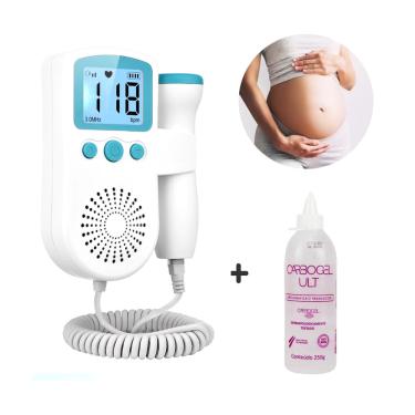 Imagem de Doppler Fetal Portátil Gestante Batimentos Bebê 3,0mhz Verde