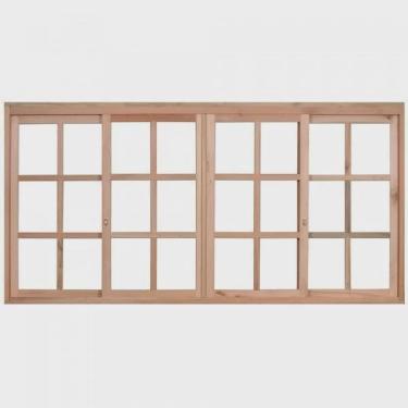Imagem de Janela de Madeira de Correr 120x200cm Com Caixilho 9,4cm ewk 394 Rondosul