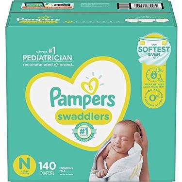 Imagem de Fraldas Recém-Nascida/Tamanho 0 (< 10 lb), 140 Conde - Pampers Swaddlers Fraldas descartáveis para bebês, pacote enorme (embalagem pode variar)