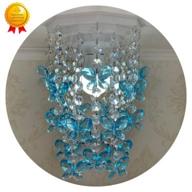 Imagem de Quartinho de Bebê Simples Lustre Infantil Luminária Quarto Criança Menino Iluminar Borboleta 17x25cm