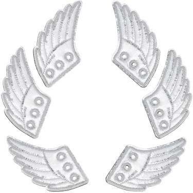 Imagem de GORGECRAFT 3 Pares de Asas de Sapato Asas Asas Brilhantes Pano de Anjo Atraente com Sapatos de Feltro Decorações Renda em Asas Anjo para Estilo Esportivo Diário Collocation Roller Skate Tênis, 7*11cm