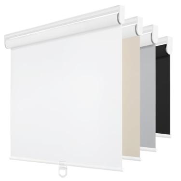 Imagem de ChrisDowa Persianas blackout sem fio para janelas, persianas com isolamento térmico com proteção UV, persianas blackout totais para casa, escritório, quarto, porta (51 cm L x 182 cm A, branca)