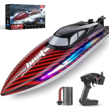 Imagem de RC Boat jogpun 30KMH com 7 modos de luz, controle remoto à prova d'águ