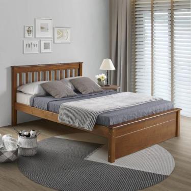 Imagem de Cama Casal Inglesa com Peseira Fechada em Madeira Maciça Mv Outlet, Me