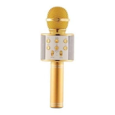 Imagem de Microfone Ws-858 Bluetooth Gold Sem Fio Com Alto-Falante - Generic