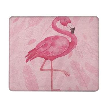 Imagem de Mouse pad rosa fofo flamingo arte moderna boho antiderrapante base de borracha para computadores, laptop, acessórios de mesa de escritório, mouse pad 20 x 24 cm