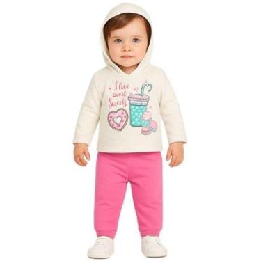 Imagem de Conjunto Infantil Menina Moletom Peluciado Com Capuz Kyly-Feminino