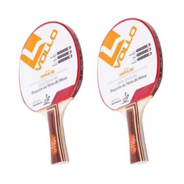 Imagem de Kit 2 Raquetes Ping Pong Impulse Tênis De Mesa Vollo Profissional Ittf