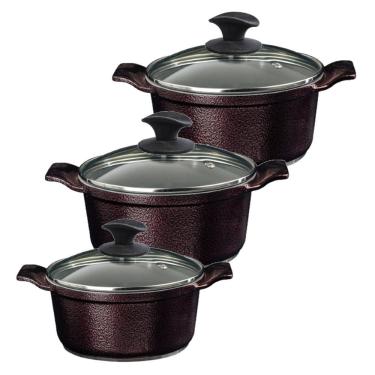 Imagem de Jogo Panela Cereja Antiaderente Cerâmica Javali Aa 26 A 30