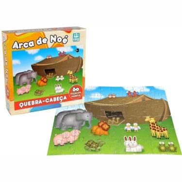 Imagem de Quebra-cabeça Em Madeira - Arca De Noé - 60 Peças