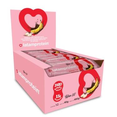 Imagem de Barrinha Proteica Latam Fit Banana com Amendoim e Chocolate Meio Amargo – Zero Açúcar Adicionado, 11g de Proteína – Caixa com 12 Unidades de 40g