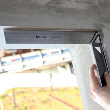 Imagem de Esquadro 08 200mm cabo aluminio - carpinteiro starrett k53m-200-s, UNI